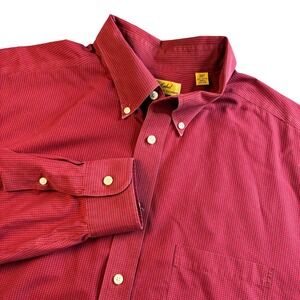 Roundtree & Yorke Gold Label Mens 2XT Red Micro Check Non-Iron Shirt Long Sleeve